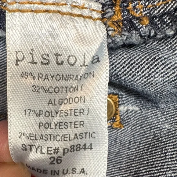Pistola Acid Wash Skinny Jeans High Rise Distressed Size 26 - Picture 10 of 14